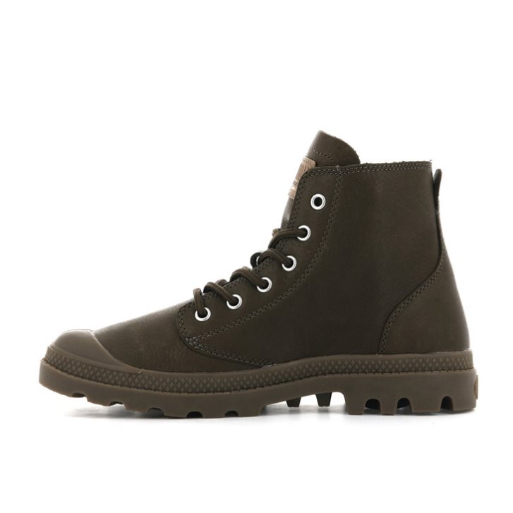 Palladium Pampa Hi Leather UL Women's Boots Chocolate | UK H186-NFC